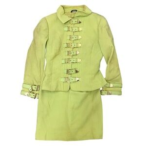 Gianni Versace vintage green buckle suit